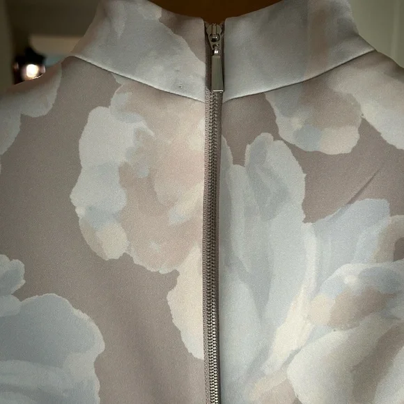 Calvin Klein Cream Tan Sheath Midi Dress Sleeveless NWT SZ 10 - Picture 10 of 14